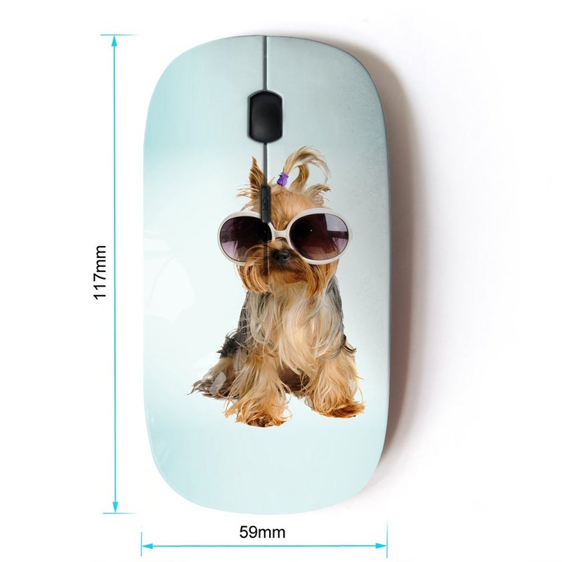 KOOLmouse ماوس KOOL [ ماوس لاسلكي بصري 2.4G [ نظارات شمسية لكلب يوركشاير تيرير ] - Image 2